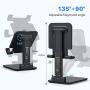 Anozer Foldable & Adjustable Tablet Stand, [2021 Updated] Extendable Compact Desktop Tablet Stand Holder Cradle Dock Compatible with Phones, iPad, Samsung Galaxy Tabs, Kindle(13’’ Max)