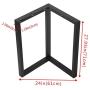 Black Cast Iron Coffee Table Legs,Metal Furniture Legs 2 Pcs(H28”xW24”),Industrial Dining Table Legs,Rustic Duty Square Tube Desk Legs,Metal Legs for DIY Coffee Table Furniture Bench