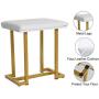 Iwell Vanity Table Set with 3 Colors Lighted Mirror, 1 Storage Cabinet & 2 Drawers, Dressing Makeup Table with Cushioned Stool, Gift for Girl, Women, Dresser Desk for Bedroom, Bathroom White