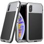 Casa Alloy Aluminum Metal Case for iPhone Xr, Hybrid [Built in Screen Protector] Full Body Shockproof Dustproof Waterproof Military Heavy Duty Screw Cover for Apple iPhone Xr 6.1 2018 (Silver)