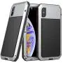 Casa Alloy Aluminum Metal Case for iPhone Xr, Hybrid [Built in Screen Protector] Full Body Shockproof Dustproof Waterproof Military Heavy Duty Screw Cover for Apple iPhone Xr 6.1 2018 (Silver)