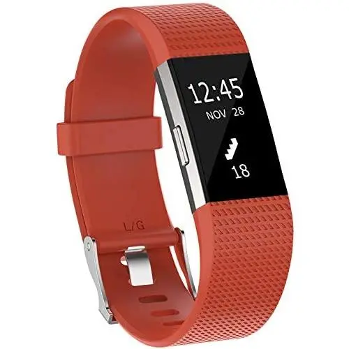 KingAcc Compatible Fitbit Charge 2 Bands, Soft Silicone Replacement Band for Fitbit Charge 2, with Metal Buckle Fitness Wristband Sport Strap Women Men (1-Pack, Orange, Small) KingAcc Compatible Fitbit Charge 2 Bands, Soft Silicone Replacement Band for Fitbit Charge 2, with Metal Buckle Fitness Wristband Sport Strap Women Men (1-Pack, Orange, Small)