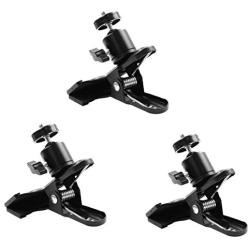 Foto&Tech 3PC Metal Tripod Clip Clamp Mount 360 Mini Ball Head 1/4'' Screw Compatible with HTC VIVE Base Station/Oculus Rift Sensor/Lighthouse&Canon Nikon Flash Lighting Speedlite DSLR Camera Camcorder