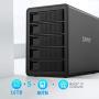 ORICO 5 Bay USB 3.0 to SATA External Hard Drive Enclosure Support 80TB, 2.5/3.5 inch HDD SSD Enclosure Built-in 150W Power/Dual Chip for Enterprise Data Storage Backup, Server Expansion (No RAID)