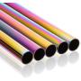 5 Pcs 10'' Reusable Smoothie Straws & Milkshake Straws - Rainbow Colors, 0.35'' Wide Stainless Steel Straws, Metal Straws for Smoothies, Milkshakes, Jumbo Drinks | 2 Cleanning Brushes & 1 Case