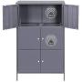 SONGMICS Metal Storage Cabinets with 6 Doors, Multipurpose Storage Locker, 3-Tier Office Cabinets, Max. Load Capacity 33 lb per Tier, Gray UOMC06GB