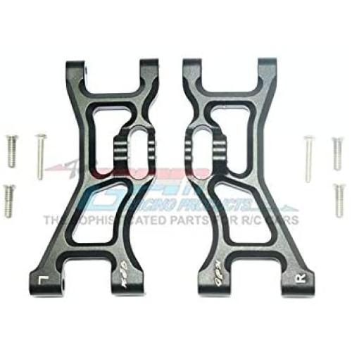 GPM Losi 1/10 Rock Rey 4WD Rock Racer (LOS03009) Upgrade Parts Aluminum Front Lower Suspension Arm - 1Pr Set Black