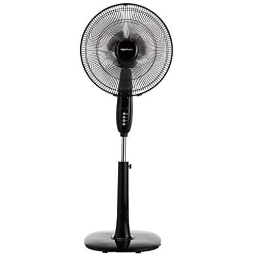 Amazon Basics Oscillating Dual Blade Standing Pedestal Fan with Remote - 16-Inch