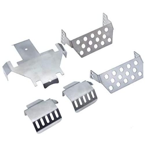 REhobby 5PCS TRX4 Stainless Bumper Steel Front Rear Chassis Armor Protection Lower Skid Plate for 1/10 RC Crawler Car Traxxas TRX-4 S49 Parts