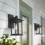 Emliviar Outdoor Wall Sconce, 1-Light Exterior Wall Lantern in Black Finish with Clear Seeded Glass, OS-1803EW1