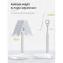 Cell Phone Stand,Angle Height Adjustable LISEN Cell Phone Stand for Desk,Thick Case Friendly Phone Holder Stand for Desk, Compatible with All Mobile Phones-White Cell Phone Stand,Angle Height Adjustable LISEN Cell Phone Stand for Desk,Thick Case Friendly Phone Holder Stand for Desk, Compatible with All Mobile Phones-White