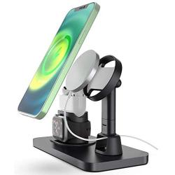 Imguardz Charging Stand Compatible with Magsafe Charger Apple Watch AirPods/Pro iPhone 12/Pro/Max/Mini, Upgraded Charging Station Holder Desk Dock Base Mount for Multiple Devices (Black)