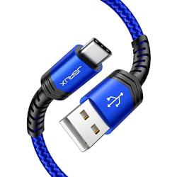 USB Type C Cable 3A Fast Charging [2-Pack 3.3ft], JSAUX USB-A to USB-C Charge Braided Cord Compatible with Samsung Galaxy S10 S9 S8 S20 Plus A51 A11,Note 10 9 8, PS5 Controller, USB C Charger(Blue)