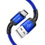 USB Type C Cable 3A Fast Charging [2-Pack 3.3ft], JSAUX USB-A to USB-C Charge Braided Cord Compatible with Samsung Galaxy S10 S9 S8 S20 Plus A51 A11,Note 10 9 8, PS5 Controller, USB C Charger(Blue)
