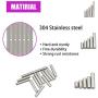 225 Pieces Dowel Pins Stainless Steel Shelf Support Pegs Pin Rod Fasten Elements Assortment Kit - Size Include M2 M3 M4