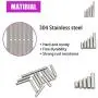 225 Pieces Dowel Pins Stainless Steel Shelf Support Pegs Pin Rod Fasten Elements Assortment Kit - Size Include M2 M3 M4