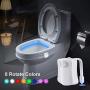 Toilet Night Light, Motion Sensor LED Night Lights,Two Modes with 8 Colors Changing Toilet Bowl Night Light for Bathroom Washroom, Perfect Detection-Fits Any Toilet