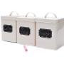 Home By Jackie X321 Cream White Set of 5 Metal Food Tin Canister/Bread Bin/Container/Box/Set (Cream)