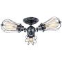 Vintage Ceiling Light Industrial Rotatable Semi-Flush Mount Ceiling Light Metal Lamp Fixtures Painted Finish; Moonkist (with 3 Light) (Silver)
