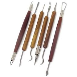 Honbay 6-Piece Wooden Handle Double Ended Modeling Tools Clay Sculpture Tools