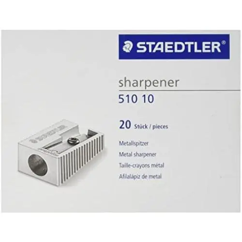 STAEDTLER 51010 Metal Single Hole Sharpener (Pack Of 20) STAEDTLER 51010 Metal Single Hole Sharpener (Pack Of 20)