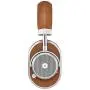 Master & Dynamic MW65 Active Noise-Cancelling (Anc) Wireless Headphones – Bluetooth Over-Ear Headphones with Mic, Silver Metal/ Brown Leather