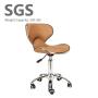 Mefeir Hydraulic Rolling Salon Stool Padded with Back Rest, Modern Cushion Drafting Chair on Wheels for Office Home Kitchen Counter, Height Adjustable Swivel Barstool, PVC Leather