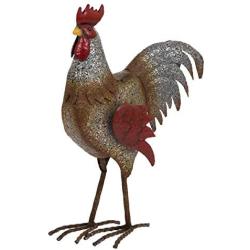 Jetlinkcrafts JK78631 Metal Rooster Hen Statues Chicken Garden Figurines Sculpture for Outdoor Patio Yard Decoration