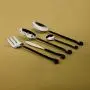 Gourmet Settings 5-Pieces Hostess Silverware - Treble Clef Collection Matte/Polished Metal Flatware Serving Set, Stainless Steel Kitchen Utensils Knife/Fork/Spoons, Dishwasher Safe Gourmet Settings 5-Pieces Hostess Silverware - Treble Clef Collection Matte/Polished Metal Flatware Serving Set, Stainless Steel Kitchen Utensils Knife/Fork/Spoons, Dishwasher Safe