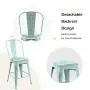 YOUNIKE Metal Bar Stools with High Back 24 Inches Set of 4 Stackable Modern Industrial Distressed Metal Counter Height Indoor Outdoor Kitchen Chairs Green-Blue YOUNIKE Metal Bar Stools with High Back 24 Inches Set of 4 Stackable Modern Industrial Distressed Metal Counter Height Indoor Outdoor Kitchen Chairs Green-Blue