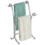 mDesign Decorative Metal Towel Holder Stand for Bathroom Vanity Countertops to Display and Store Small Guest Towels or Washcloths, 2 Tiers - 13.6'' High - Stone Gray