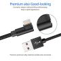 MFi Certified 3 Pack 6FT Super Fast 2.4A Current Nylon Braided Cable 90 Degree Charging Cord Compatible with iPhone 12/11/Pro/Xs Max/XS/XR/7/7Plus/X/8/8Plus/6S/6S Plus/SE (Black, 6FT)