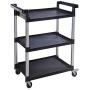 MaxWorks 80774 3-Shelf Utility Plastic Cart with Wheels-225 Lbs Maximum Capacity