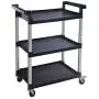 MaxWorks 80774 3-Shelf Utility Plastic Cart with Wheels-225 Lbs Maximum Capacity MaxWorks 80774 3-Shelf Utility Plastic Cart with Wheels-225 Lbs Maximum Capacity