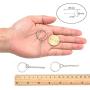 Airssory 10 Pcs 304 Stainless Steel Key Chain Split Keychain Parts Metal Key Ring Hardware Connector with Chain - 25mm in Diameter