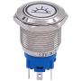 Taiss 12V 19mm Blue LED Illuminated Car Interior Push Button Switch 1NO 1NC 3/4'' Mounting Hole Latching Type Silver Stainless Steel Metal Toggle Switch For Car Boat Part Modification TL19-BD-Bu