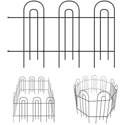MIXXIDEA Garden Fence Border Metal Decorative Garden Fencing Folding Rustproof Wrought Iron Garden Fence Animal Barrier Landscape Wire Fencing Edge Flower Bed Border Outdoor 14 Panel 31.5inx20ft Black MIXXIDEA Garden Fence Border Metal Decorative Garden Fencing Folding Rustproof Wrought Iron Garden Fence Animal Barrier Landscape Wire Fencing Edge Flower Bed Border Outdoor 14 Panel 31.5inx20ft Black