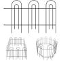 MIXXIDEA Garden Fence Border Metal Decorative Garden Fencing Folding Rustproof Wrought Iron Garden Fence Animal Barrier Landscape Wire Fencing Edge Flower Bed Border Outdoor 14 Panel 31.5inx20ft Black