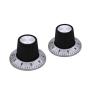 mxuteuk 6Pcs Black with Silver Potentiometer Control Knob Volume Audio Electric Guitar Bass Screw Type 29 x 18mm (dh) KNOB-C-2
