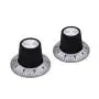 mxuteuk 6Pcs Black with Silver Potentiometer Control Knob Volume Audio Electric Guitar Bass Screw Type 29 x 18mm (dh) KNOB-C-2