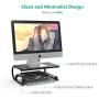 Monitor Riser Desktop Stand with Vented Metal and 2 Tier Desk Organizer Stand for Computer, Laptop, LED, LCD, OLED Flat Screen Display, iMac and Printer (STT001B) by WALI, Black, 1 Pack
