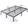 Best Price Mattress 14 Inch Metal Platform Beds w/Heavy Duty Steel Slat Mattress Foundation (No Box Spring Needed), Black