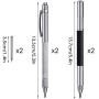 6 Pieces Engraving Pen Tip Scriber Includes 2 Tungsten Carbide Scribers with Magnet, 2 Double Head Scribers and 2 Replacement Tip, Metal Etching Engraving Pen for Metal Glass Ceramics Stone Wood