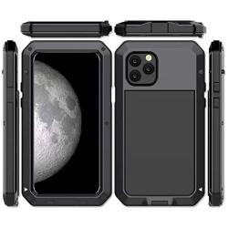 CarterLily iPhone 11 Pro Max Case, Full Body Shockproof Dustproof Waterproof Aluminum Alloy Metal Gorilla Glass Cover Case for Apple iPhone 11 Pro Max 6.5 inch (Black)