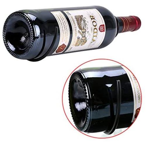 Hipiwe Set of 6 Wall Mounted Wine Rack Holders - Metal Wine Bottle Display Holder with Hardware, Wall Hanging Red Wine Bottle Organizer Racks for Storage Beverages/Liquor Bottle