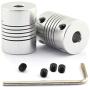 Magic&Shell 2-Pack D19xL25 Shaft Coupler Aluminium 3D Printer Parts Accessory CNC Stepper Motor Encoders Engraving Machine Z Axis Flexible Shaft Coupling 5-6mm