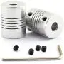 Magic&Shell 2-Pack D19xL25 Shaft Coupler Aluminium 3D Printer Parts Accessory CNC Stepper Motor Encoders Engraving Machine Z Axis Flexible Shaft Coupling 5-6mm