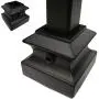 Shoe for Iron Balusters (50-Pack) Stair Parts Flat Shoes with Set Screw for use with 1/2'' Square Scroll Basket Twist Knuckle Iron Balusters (Real Satin Black not Matte)