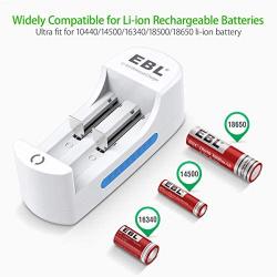 EBL Universal Battery Charger Speedy Smart Lithium Charger for 3.7V Rechargeable Batteries Li-ion LiFePO4 IMR 10440 14500 16340 18650 RCR123A Batteries