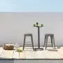 FDW Metal Bar Stools Set of 4 Counter Height Barstool Stackable Barstools 24 Inch 30 Inch Indoor Outdoor Patio Bar Stool Home Kitchen Dining Stool Backless Bar Chair (24'', Gun)